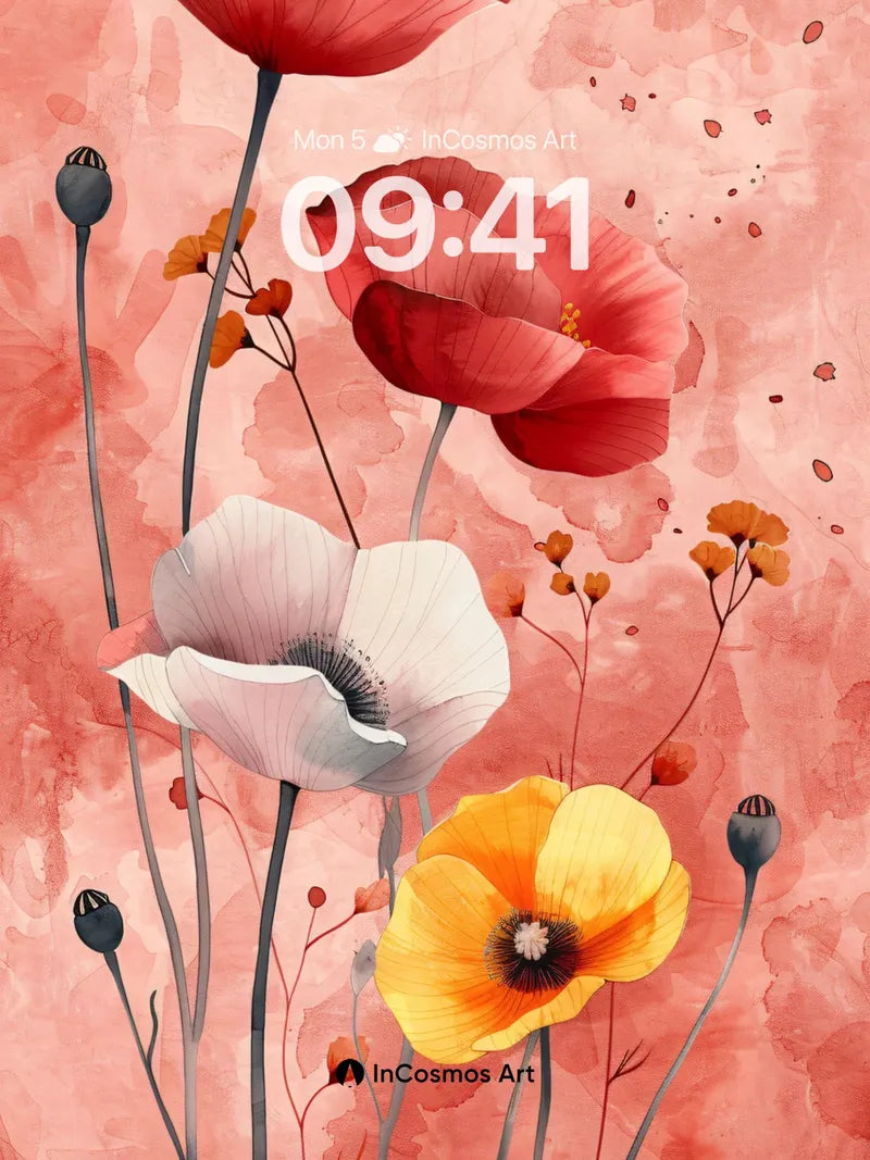 Crimson Hush Wallpaper with Floating Petals wallpaper for iPhone, iPad & Mac