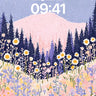 Luminous Meadow Wallpaper with Starlit Hush wallpaper for iPhone, iPad & Mac