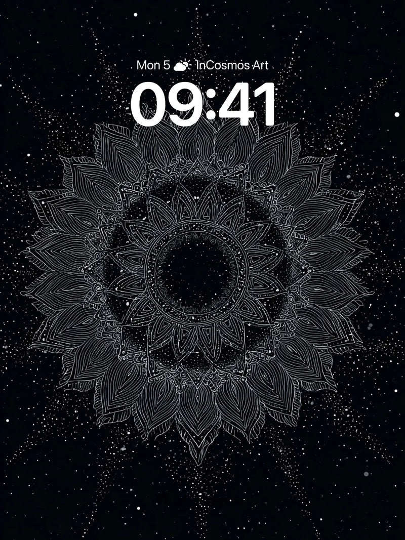 Cosmic Mandala Wallpaper with Starlight Veins