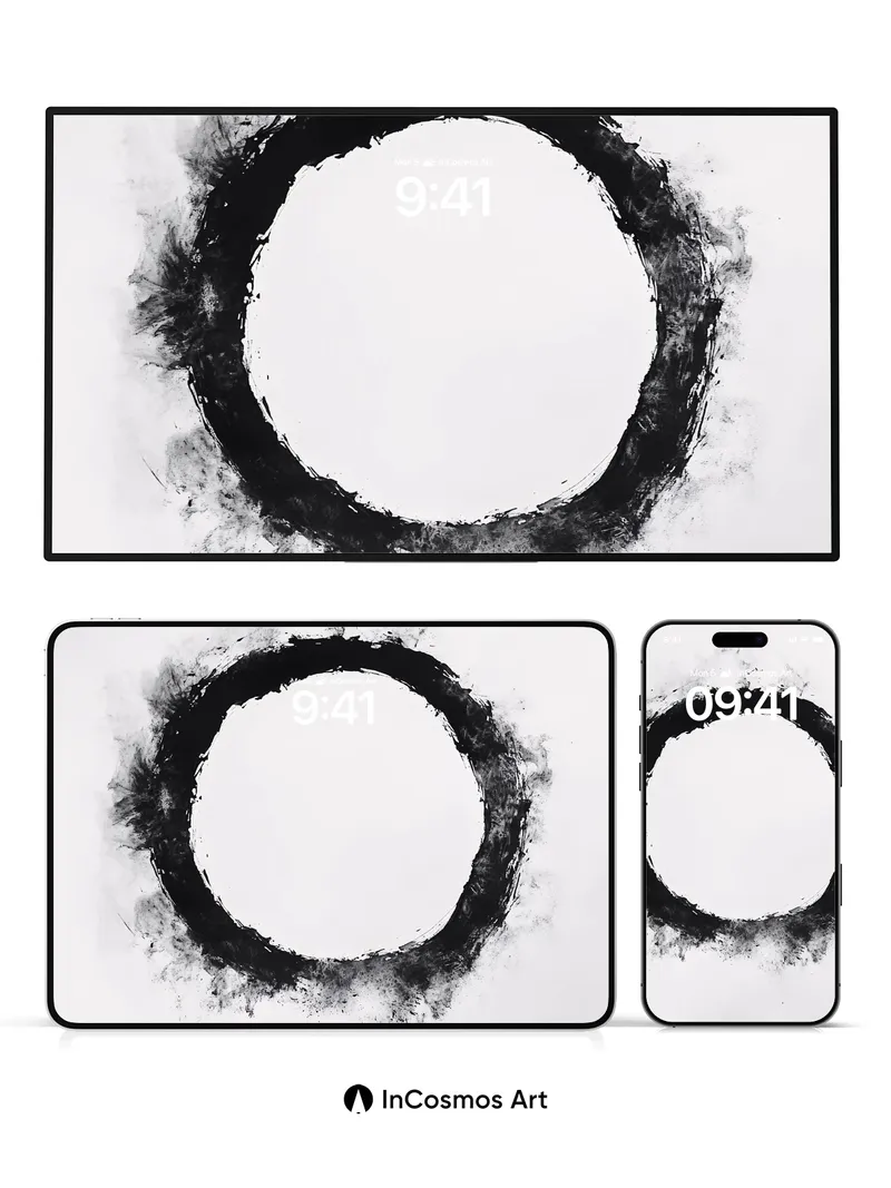 Zen Circle Wallpaper with Ink Breath