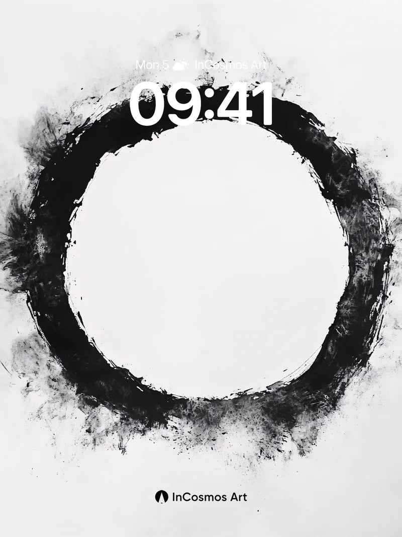 Zen Circle Wallpaper with Ink Breath