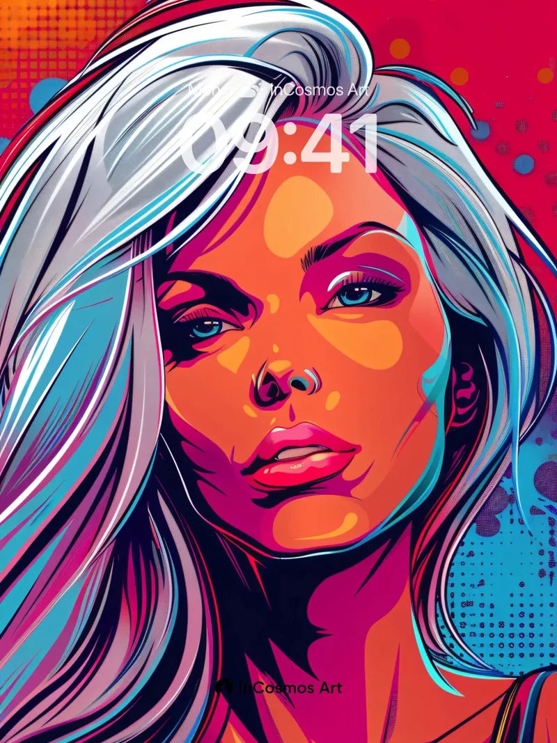 Neon Pulse Wallpaper with Electric Hair