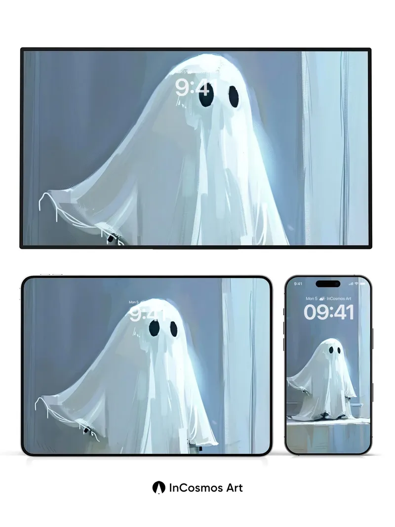 Serene Ghost Wallpaper with Ethereal Drift