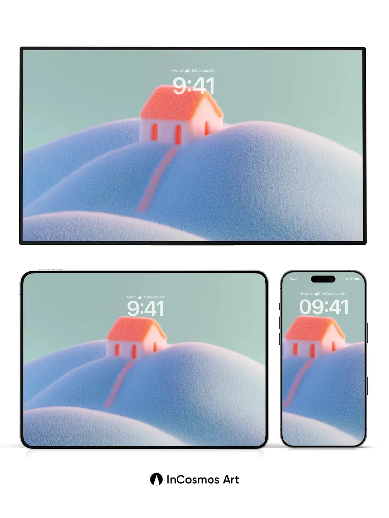 Serene Ridge Wallpaper with Coral House