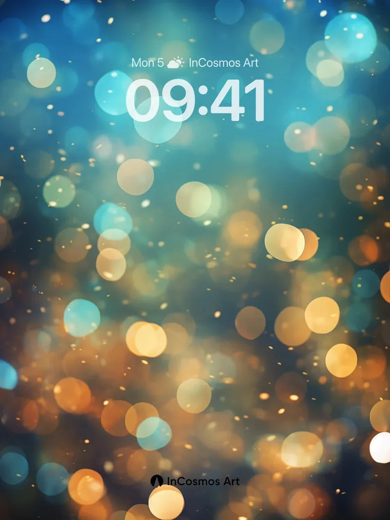Cosmic Sparkle Wallpaper with Floating Light Orbs wallpaper for iPhone, iPad & Mac