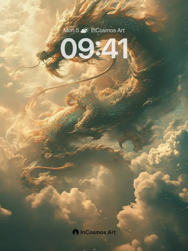 Celestial Serpent Wallpaper with Cloud-Weave Scales