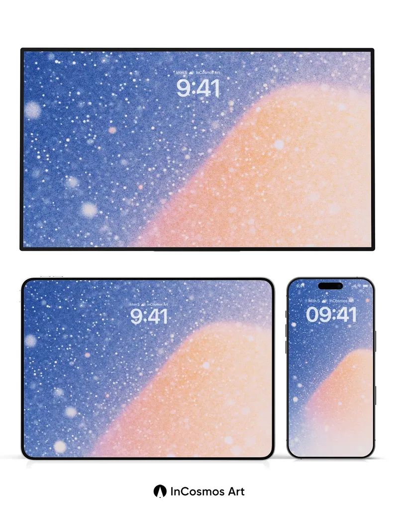 Celestial Hush Wallpaper with Floating Light