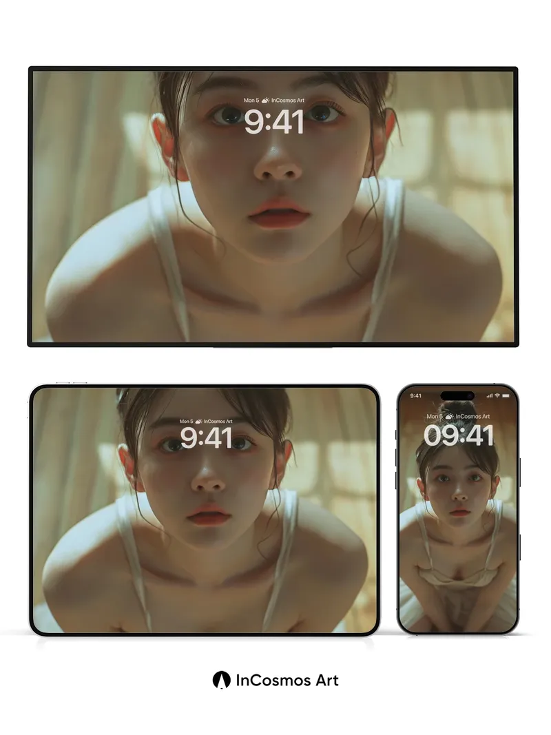 Soft Light Portrait Wallpaper with Gentle Gaze