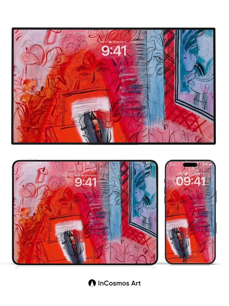 Sanguine Whispers Wallpaper with Hidden Figures