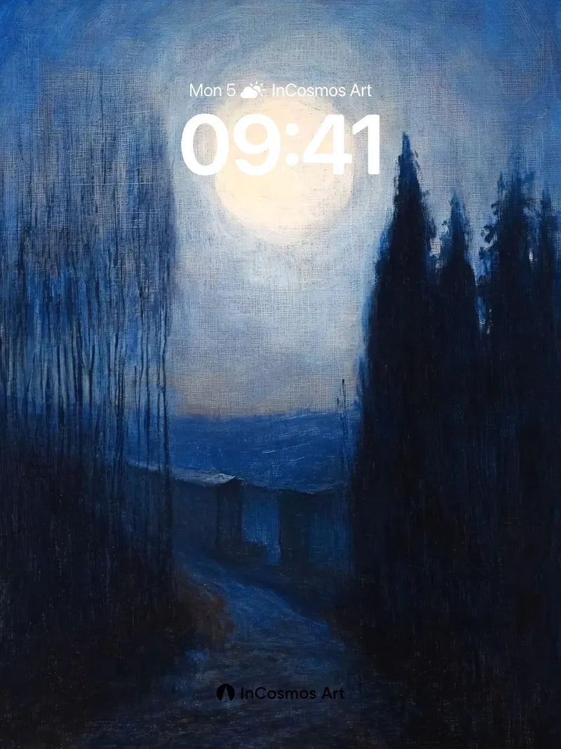 Moonlit Path Wallpaper with Whispering Trees wallpaper for iPhone, iPad & Mac