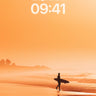Golden Silence Wallpaper with Surfing Silhouette wallpaper for iPhone, iPad & Mac