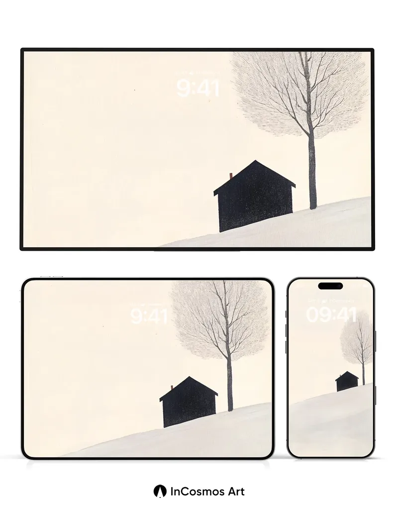 Serenity Slope Wallpaper with Silent Tree