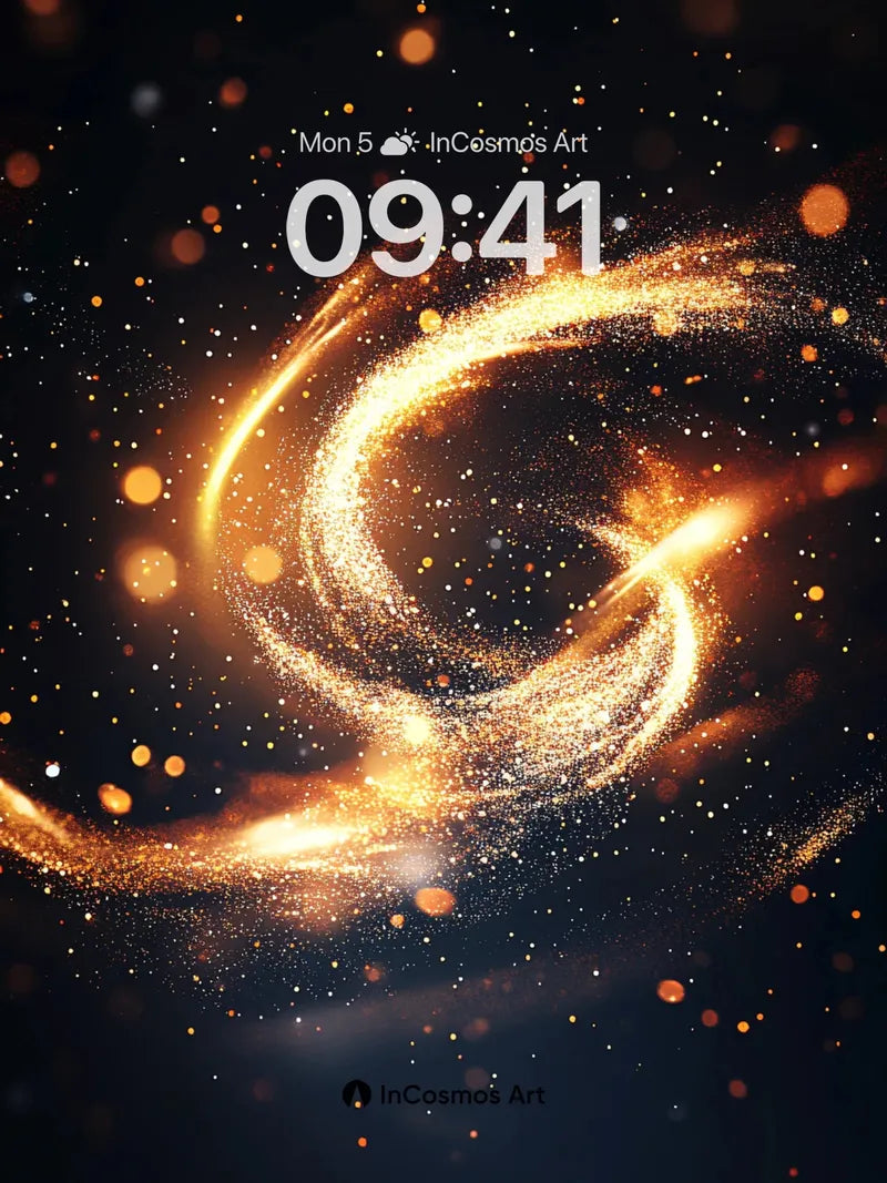 Golden Nebula Wallpaper with Cosmic Swirls wallpaper for iPhone, iPad & Mac