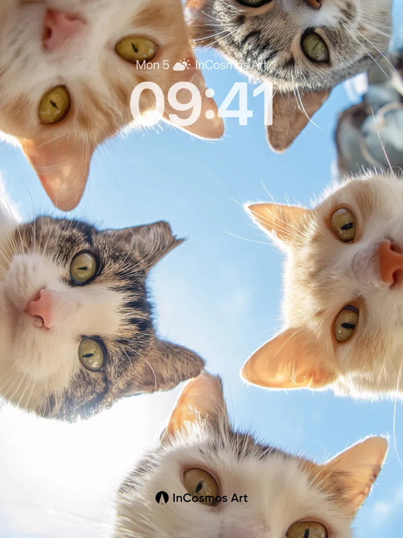 Feline Gaze Wallpaper with Skyward Eyes wallpaper for iPhone, iPad & Mac