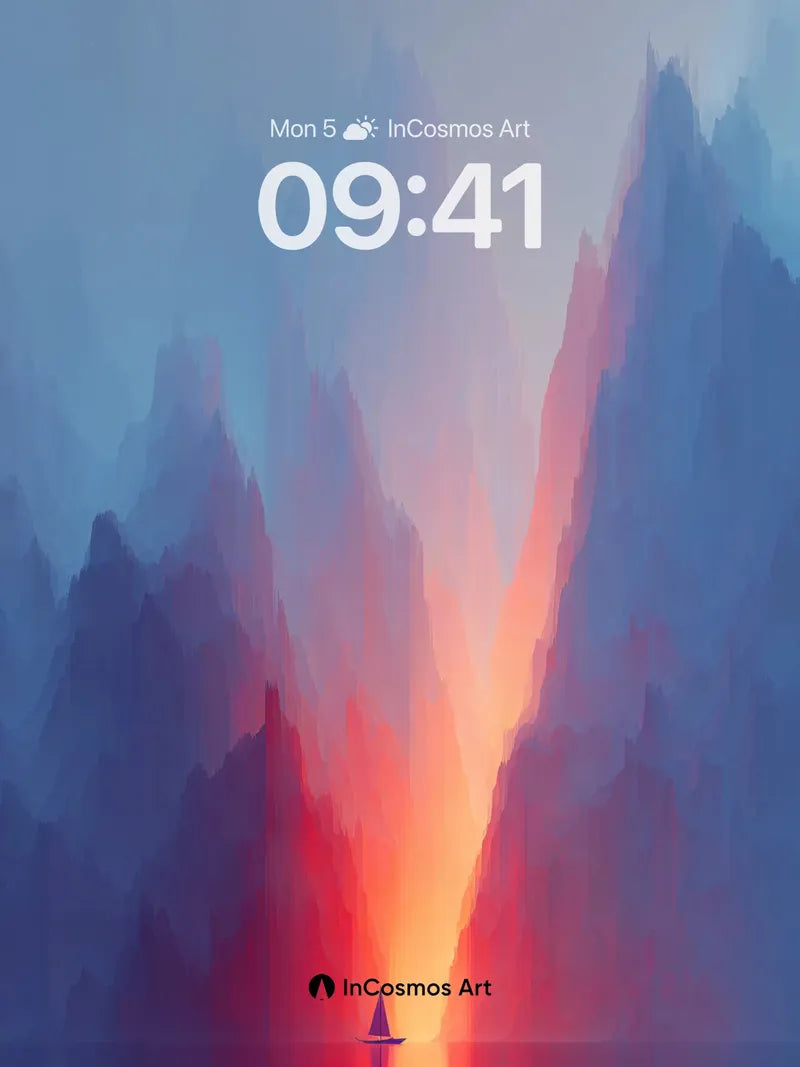 Serenity Canyon Wallpaper with Floating Light