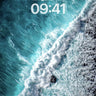 Turquoise Surge Wallpaper with Foaming Edge wallpaper for iPhone, iPad & Mac