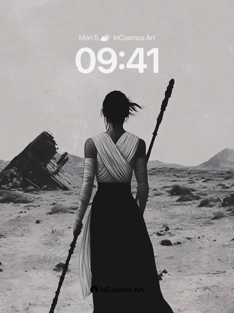 Desert Solitude Wallpaper with Forgotten Relics