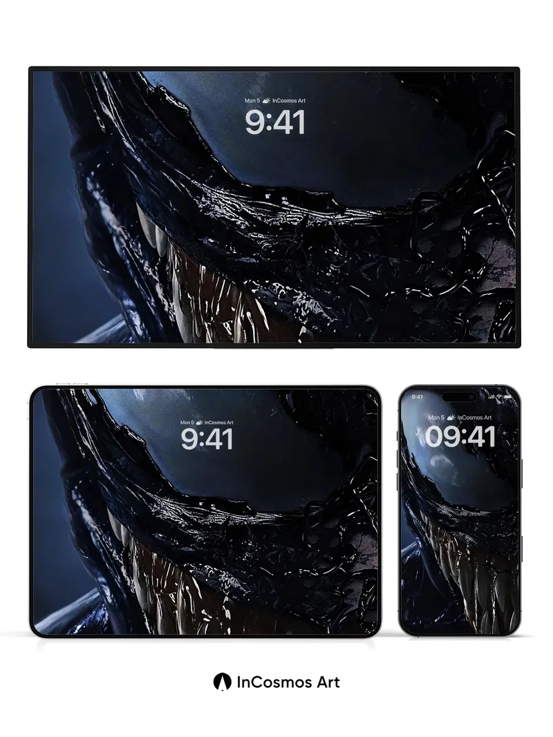 Nightmare Venom Wallpaper with Reflective Eye