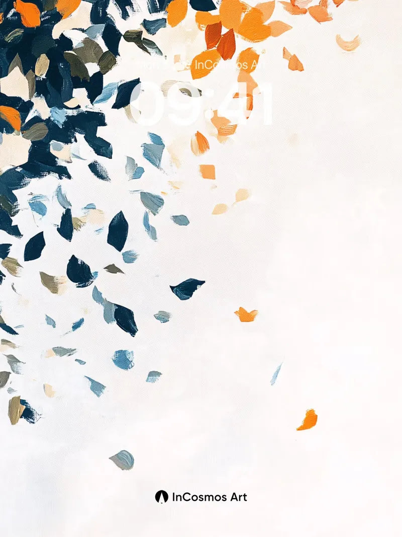 Autumn Whispers Wallpaper with Floating Leaves