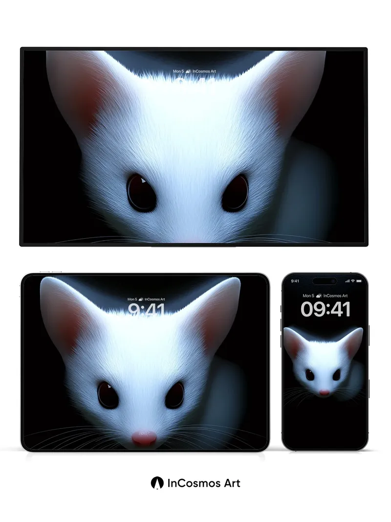 Silent Watcher Wallpaper with Glowing Eyes