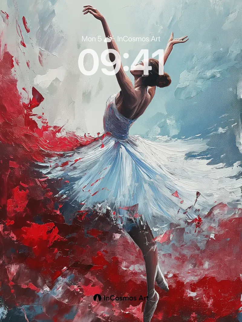 Ethereal Dance Wallpaper with Crimson Veil wallpaper for iPhone, iPad & Mac
