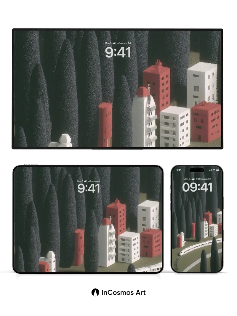 Whispering Forest Wallpaper with Train Dreams