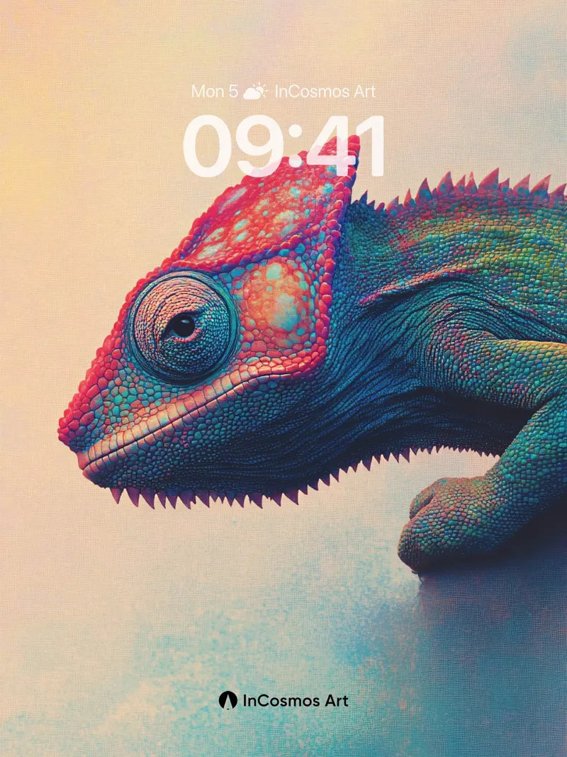 Spectral Chameleon Wallpaper with Living Colors wallpaper for iPhone, iPad & Mac