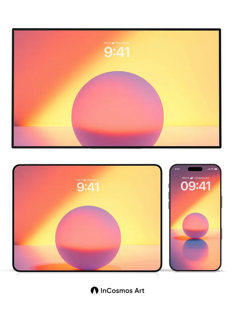 Luminous Sphere Wallpaper with Gradient Hues