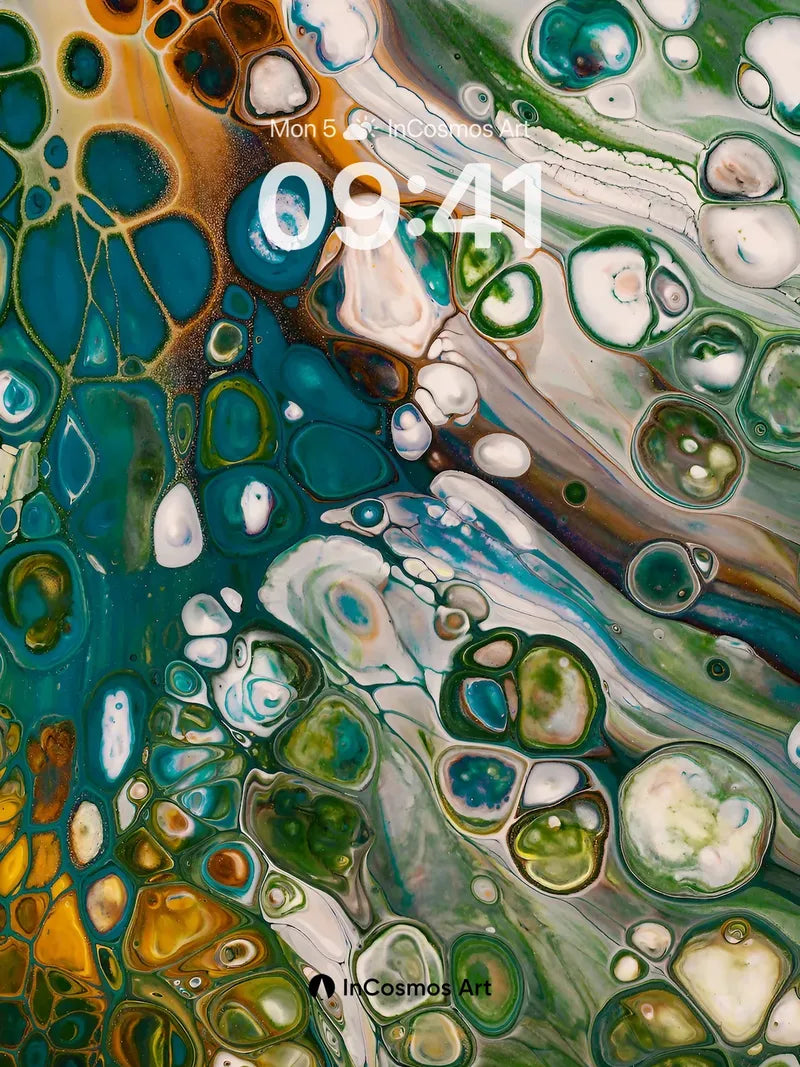 Luminous Agate Wallpaper with Cosmic Veins