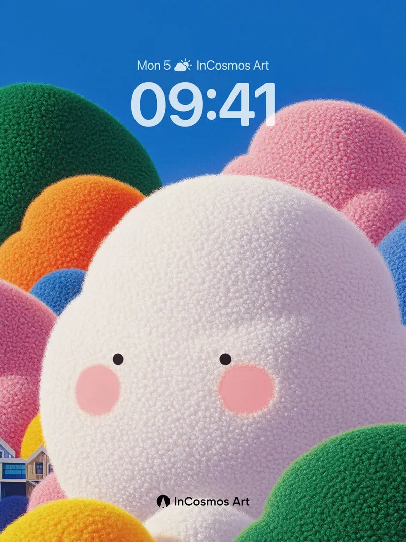 Fluffy Cloudscape Wallpaper with Playful Puffs wallpaper for iPhone, iPad & Mac