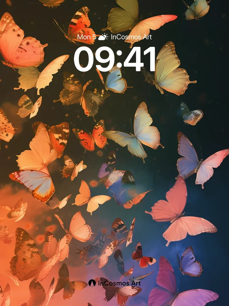 Luminous Flutter Wallpaper with Ethereal Wings