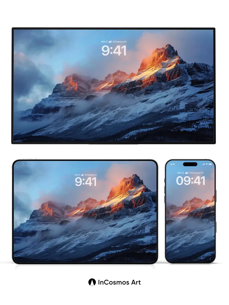 Crimson Summit Wallpaper with Cloud Veil