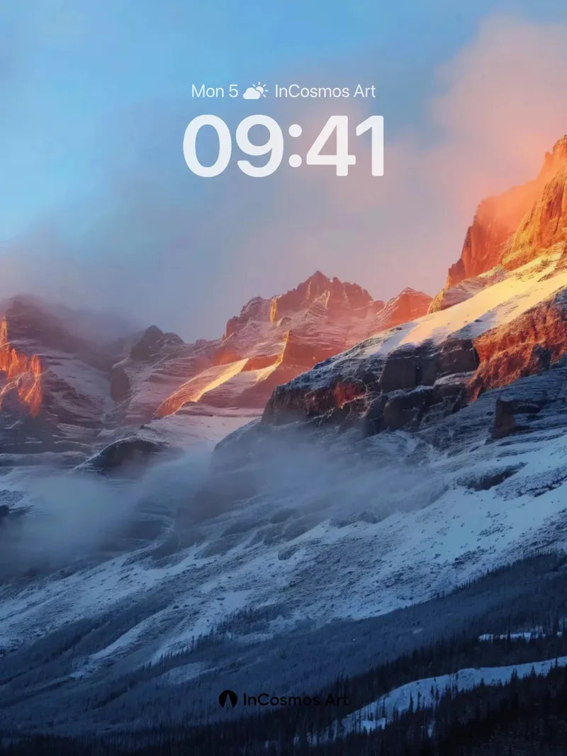 Crimson Summit Wallpaper with Cloud Veil