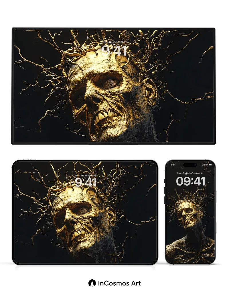 Cursed Root Wallpaper with Golden Decay