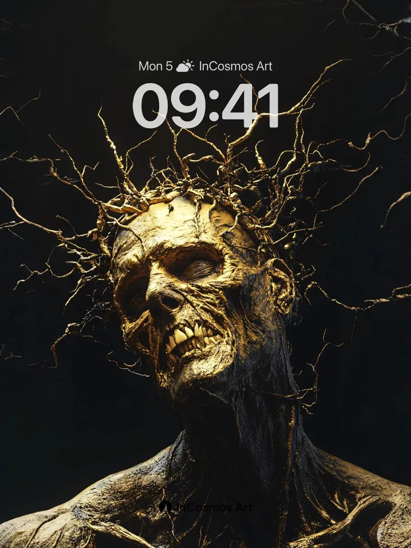 Cursed Root Wallpaper with Golden Decay wallpaper for iPhone, iPad & Mac