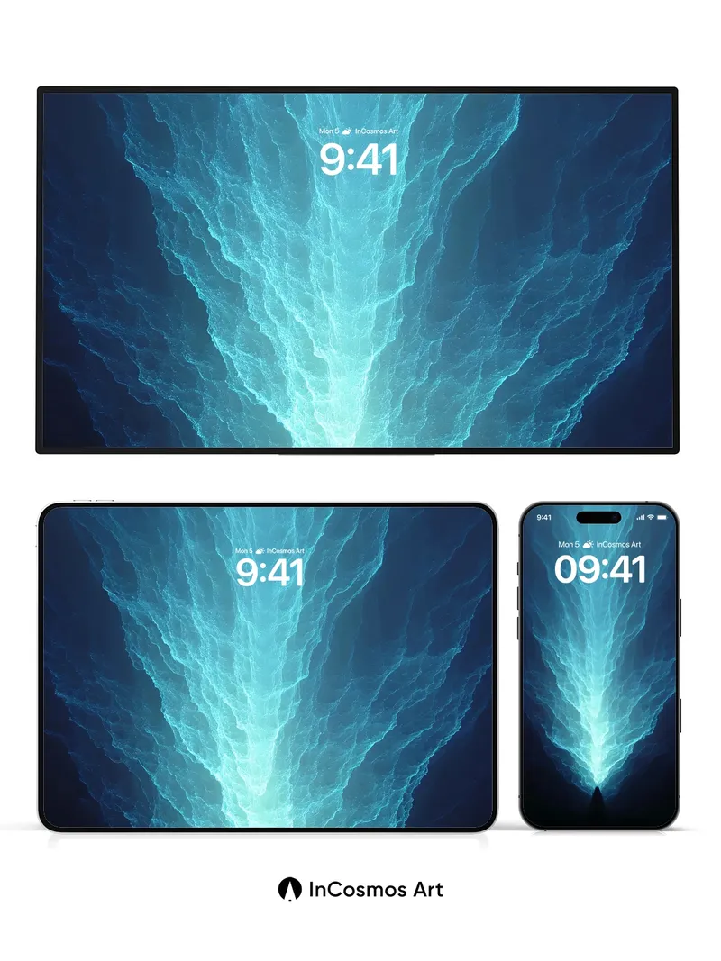 Cryogenic Veil Wallpaper with Electric Fractures