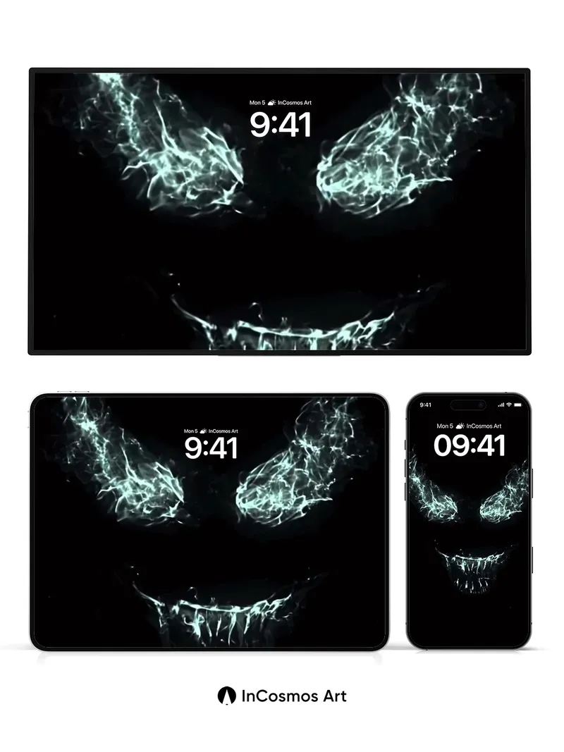 Electric Void Wallpaper with Plasma Eyes