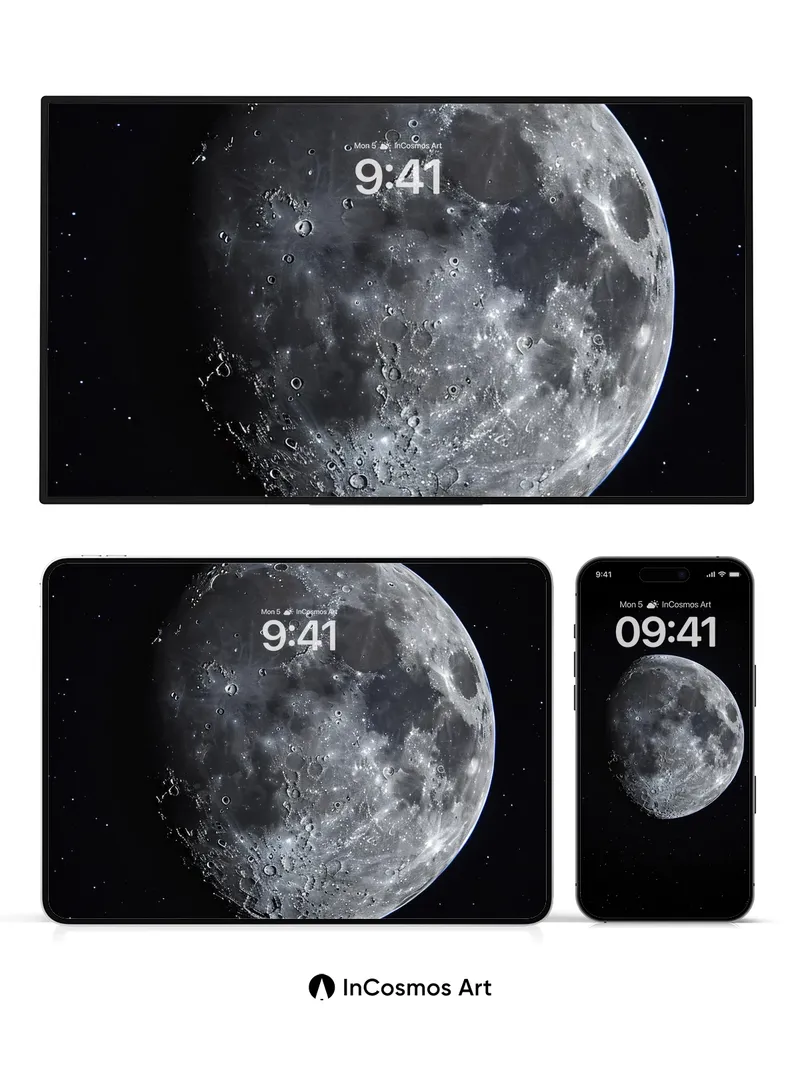 Silent Crater Wallpaper with Starlit Edge