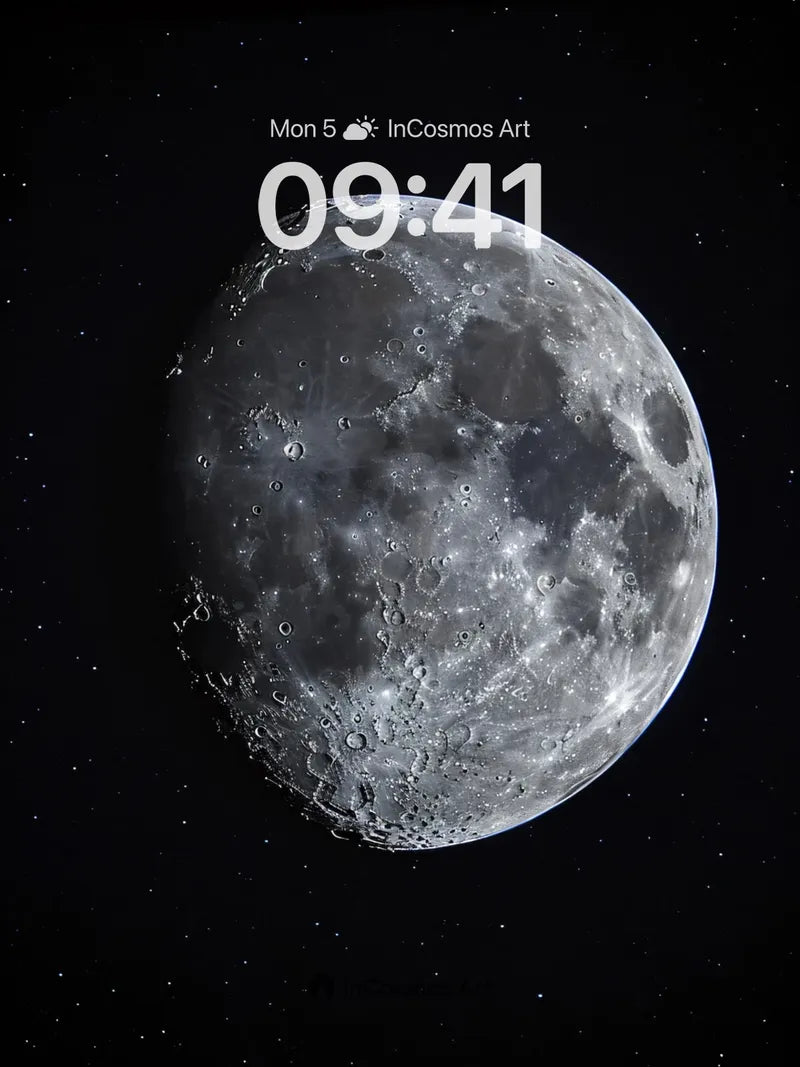 Silent Crater Wallpaper with Starlit Edge