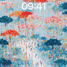 Whispering Umbrellas Wallpaper with Dotted Rain wallpaper for iPhone, iPad & Mac