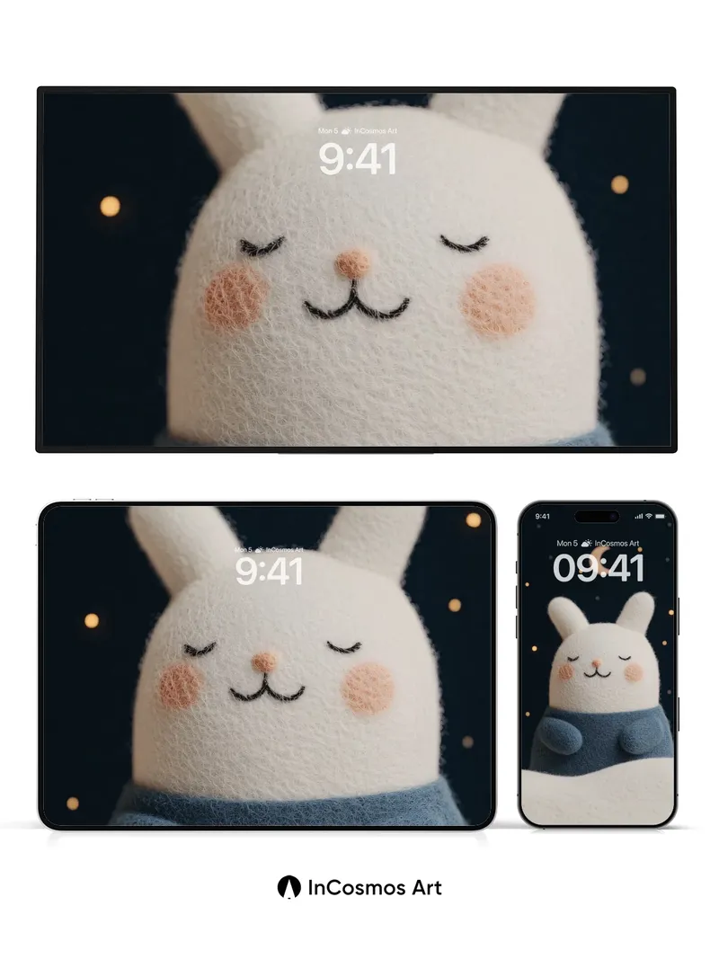 Serenity Bunny Wallpaper with Moonlit Hush