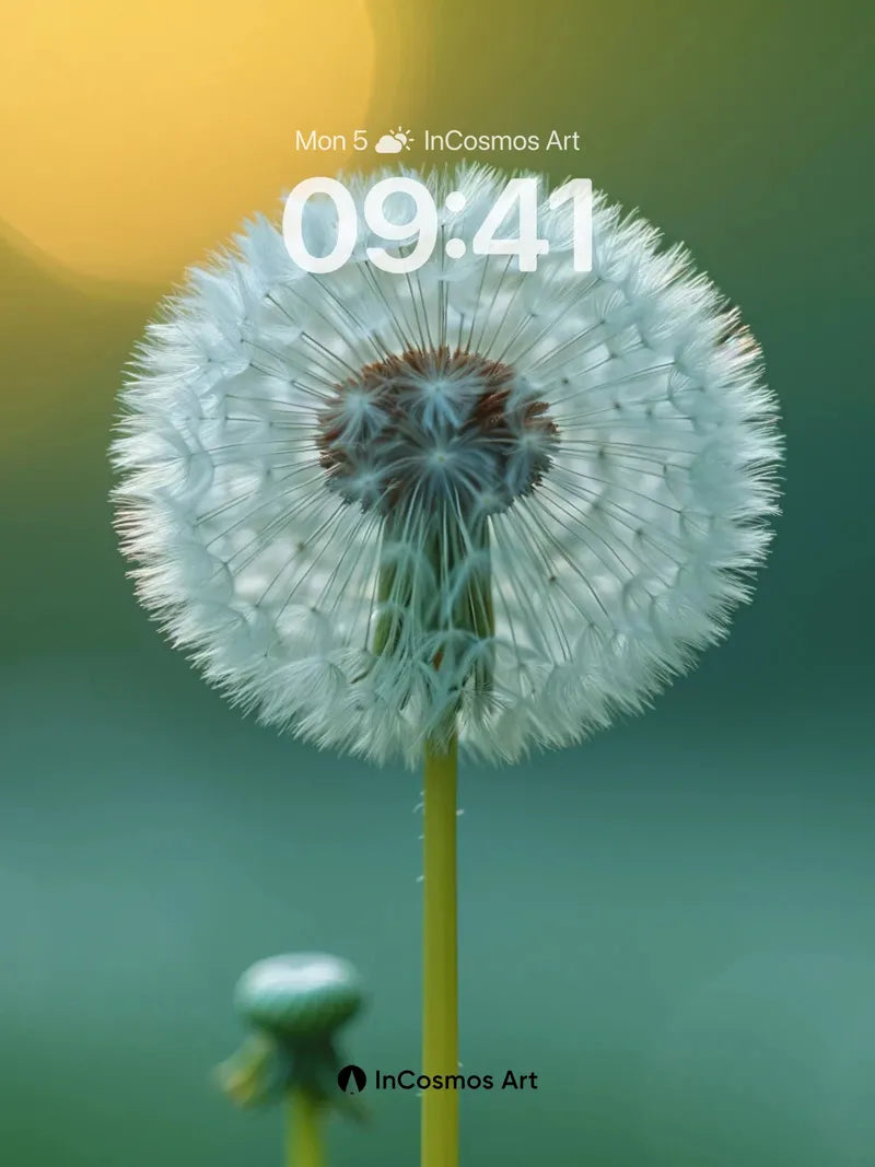 Serene Dandelion Wallpaper with Sunlit Fluff