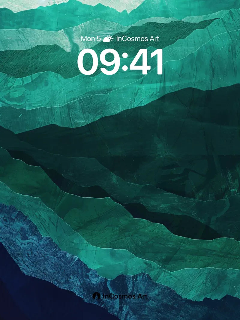 Emerald Abyss Wallpaper with Veiled Peaks