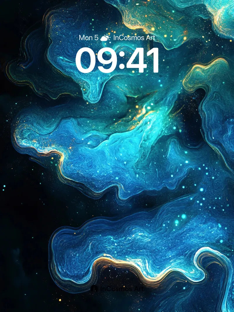 Cosmic Veil Wallpaper with Starlit Trails