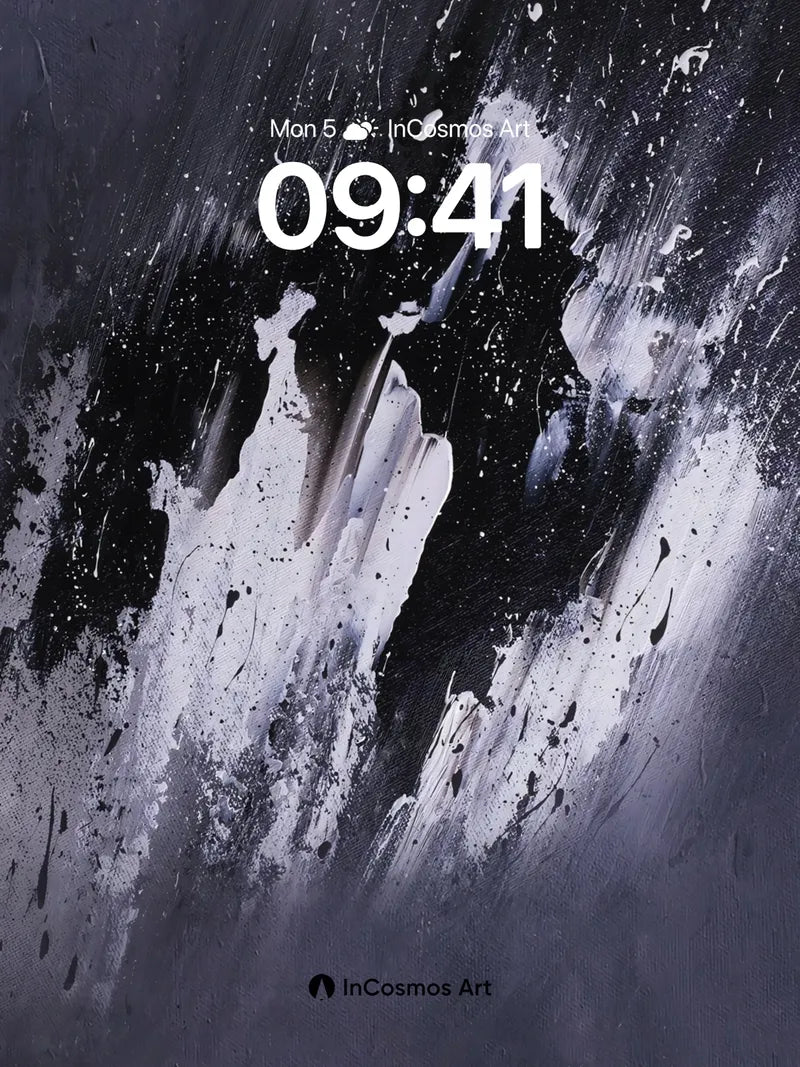 Nocturnal Brushstroke Wallpaper with Silver Veins