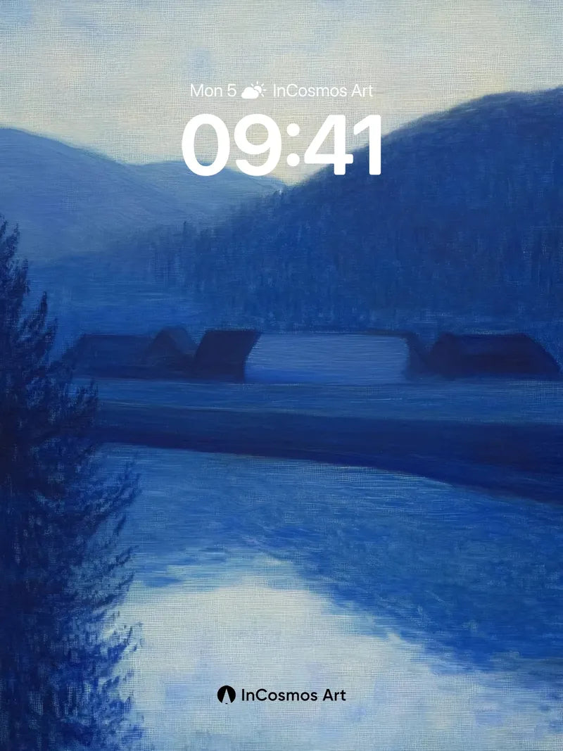 Sapphire Hush Wallpaper with Whispering Peaks wallpaper for iPhone, iPad & Mac