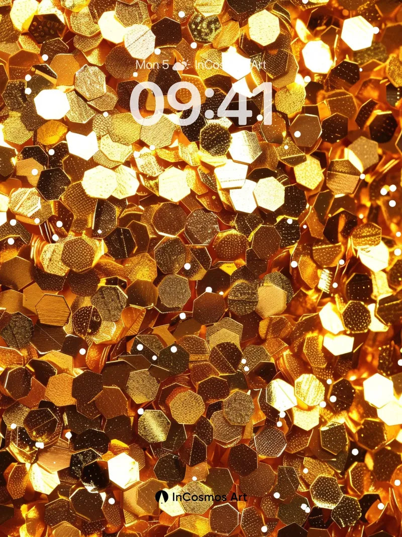 Golden Hexagon Glow Wallpaper with Luminous Depth wallpaper for iPhone, iPad & Mac