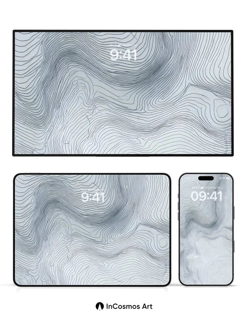 Serpentine Topography Wallpaper with Whispering Lines