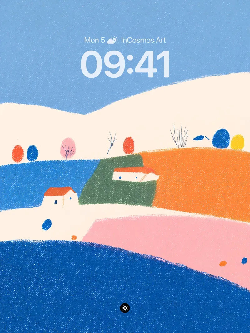 Serene Hillside Pastel Wallpaper for Autumn Days wallpaper for iPhone, iPad & Mac