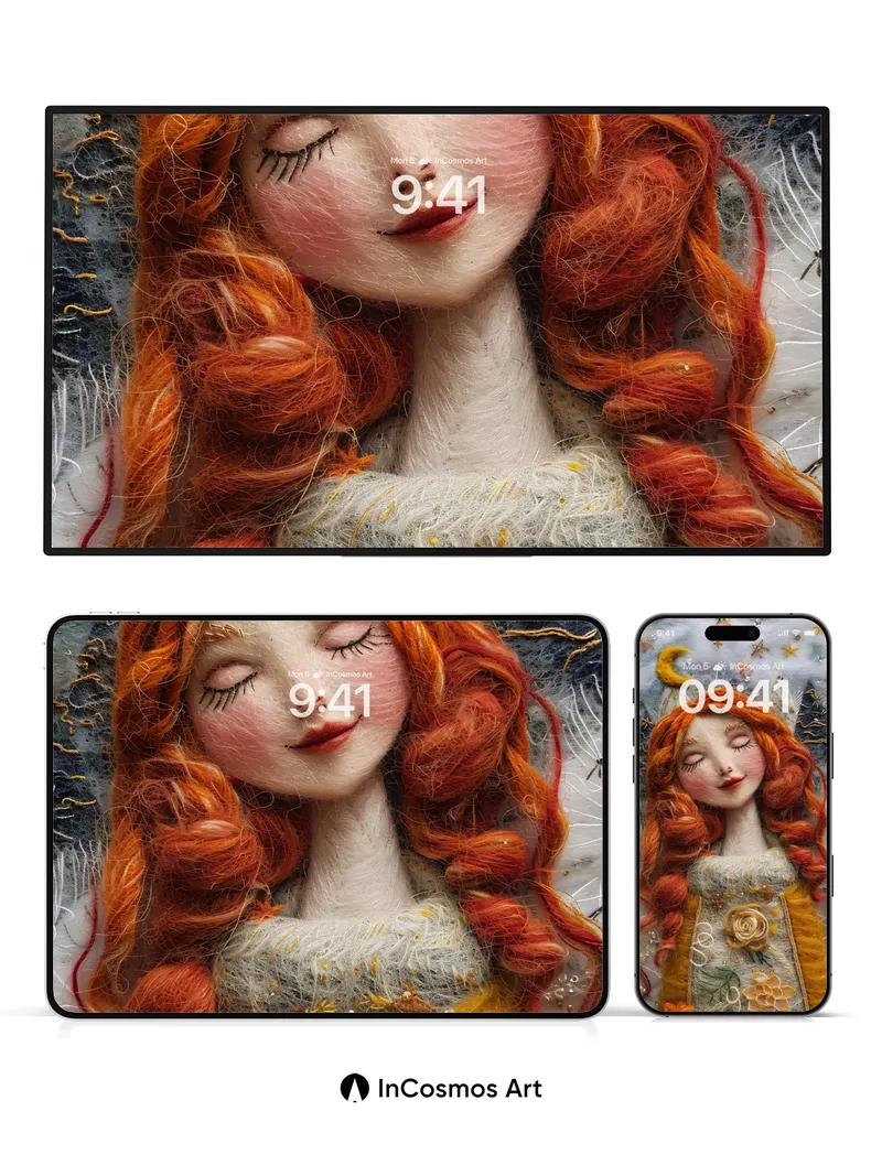 Whispering Moonlight Wallpaper with Felted Dreams